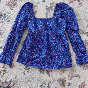 Lilly Pulitzer Blue and Pink Patterned Blouse